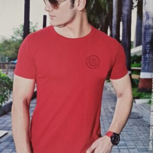 BRAND SOFT COTTON T-SHIRT RED ROUND NECK & COMFORTABLE AND FIT TO BODY.