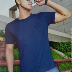BRAND SOFT COTTON T-SHIRT NAVY BLUE ROUND NECK & COMFORTABLE AND FIT TO BODY.